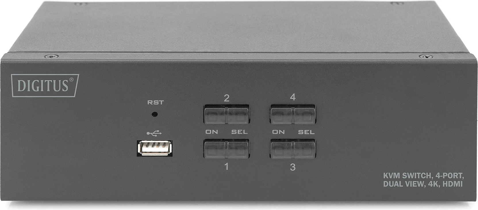 KVM Switch Digitus 4-Port, Dual Display, 4K HDMI, USB, i zi