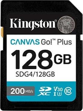 Kartelë memorie Kingston Canvas Go Plus SD 128GB, 200MB/s