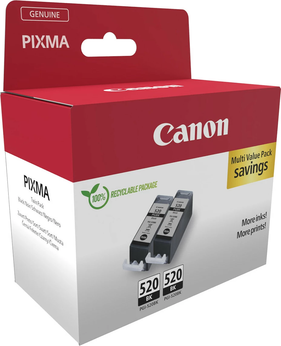 Kartrixh boje Canon PGI-520BK (2932B019), paketë 2 copë, e zezë