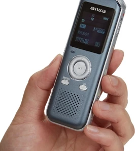 Diktafon digjital Aiwa DVR-M700 16GB, microSD deri 128GB, MP3/WAV, gri