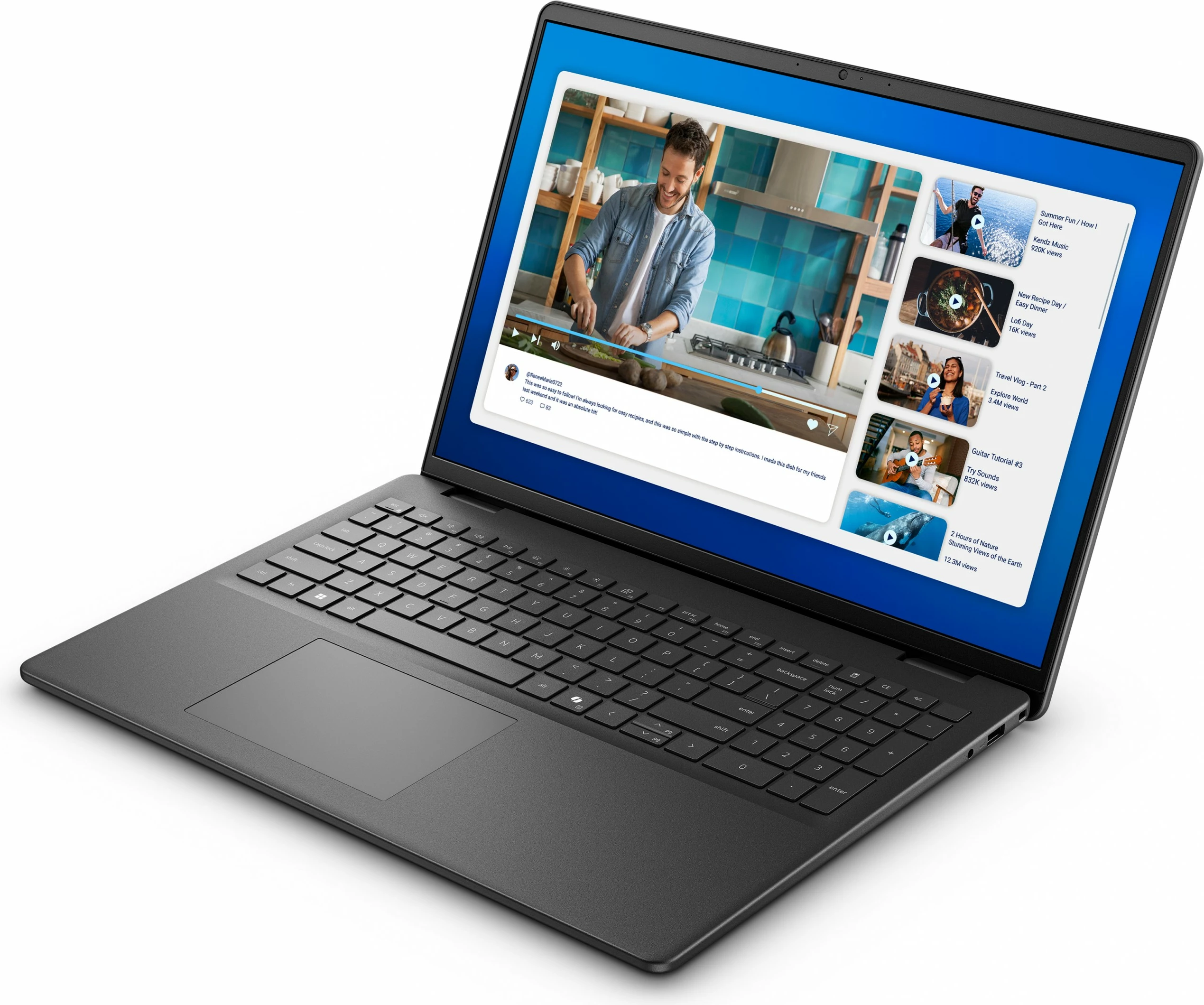 Kompjuter Dell DC16250 C7-150U, 16", 1920x1200, 41Wh, tastierë me dritë, i zi