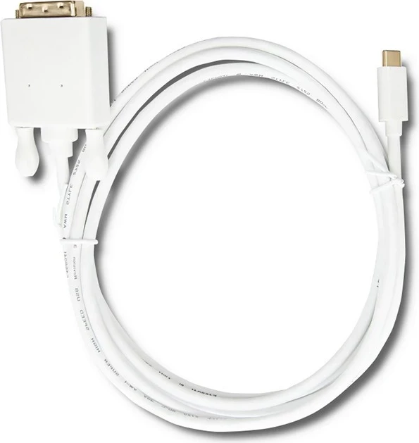 Kabëll Qoltec USB-C/DVI 4K, 1m, i bardhë