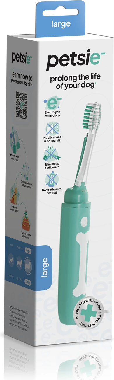 Petsie Furçë dhëmbësh revolucionare e qenve – Teknologji e avancuar elektrolitike për përvojën më të mirë të larjes