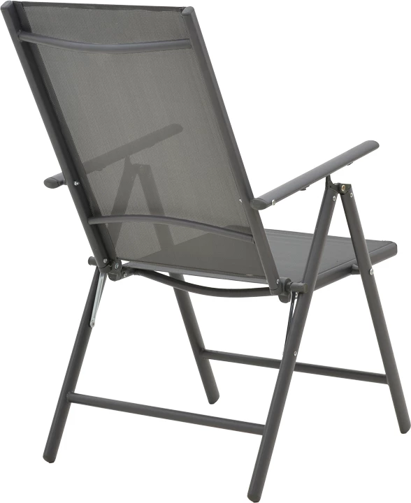 Karrige për kopsht Candor metalike dhe tekstilene gri 65x56x106cm