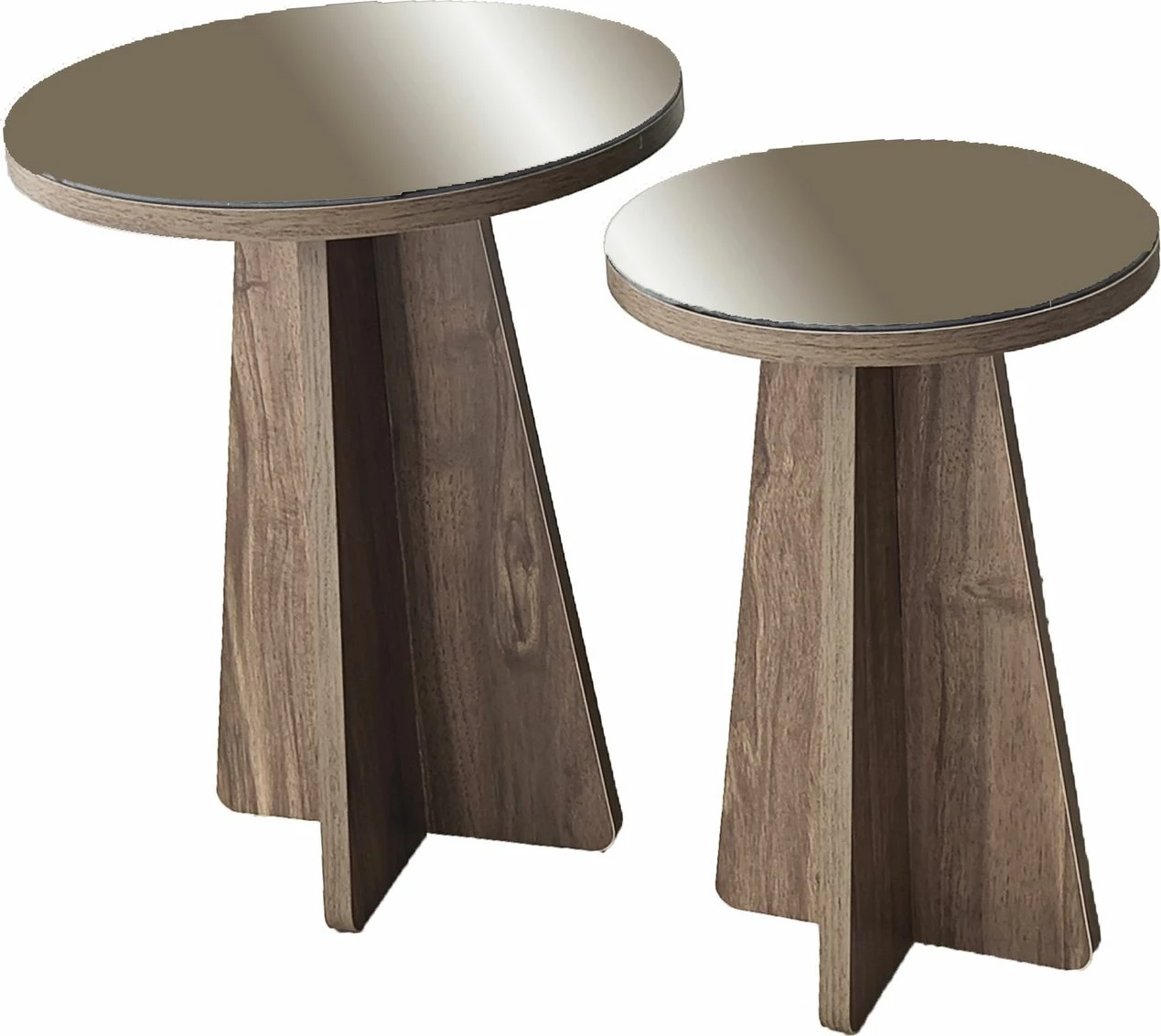 Set tavolinash anësore Skye Decor, Luna 2, bronzi, arr