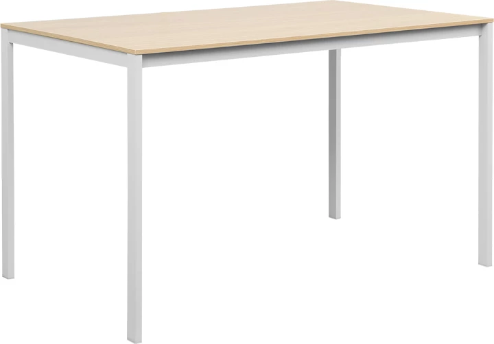 Tavolinë Faragio, ngjyrë natyrale, këmbë metalike të bardha, 120x75x75cm