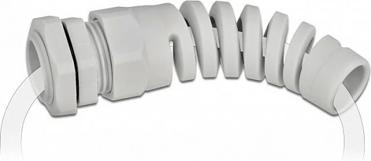 Glandë kablli DeLOCK PG7 me mbrojtje përkuljeje, IP68, 3-6.5 mm, plastik, gri