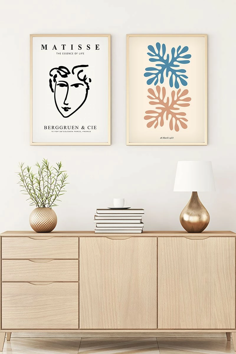 Pikturë dekorative me kornizë, 2 copë, MDF, Wallity, Huhu173, 50x35cm