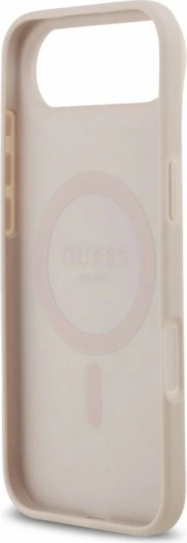 Kapak telefoni Guess 4G Circle Classic Logo MagSafe për iPhone Air, rozë