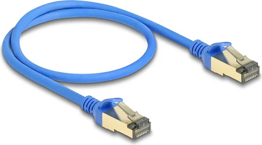 Kabllo rrjeti DeLOCK RJ45 Cat8.1 F/FTP Slim 0.5 m, 40Gbps, blu