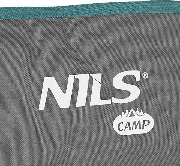 Karrige kampingu Nils Extreme NC3079 600D Oxford e palosshme 130 kg, me mbajtëse gote, me çantë, gri-jeshile