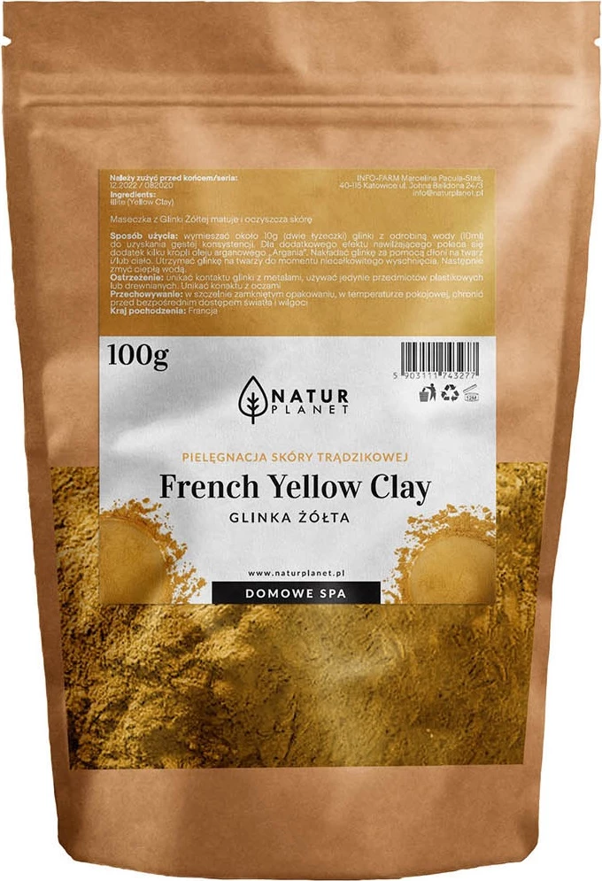 Maskë balte për femra Natur Planet Yellow Glinka 100g