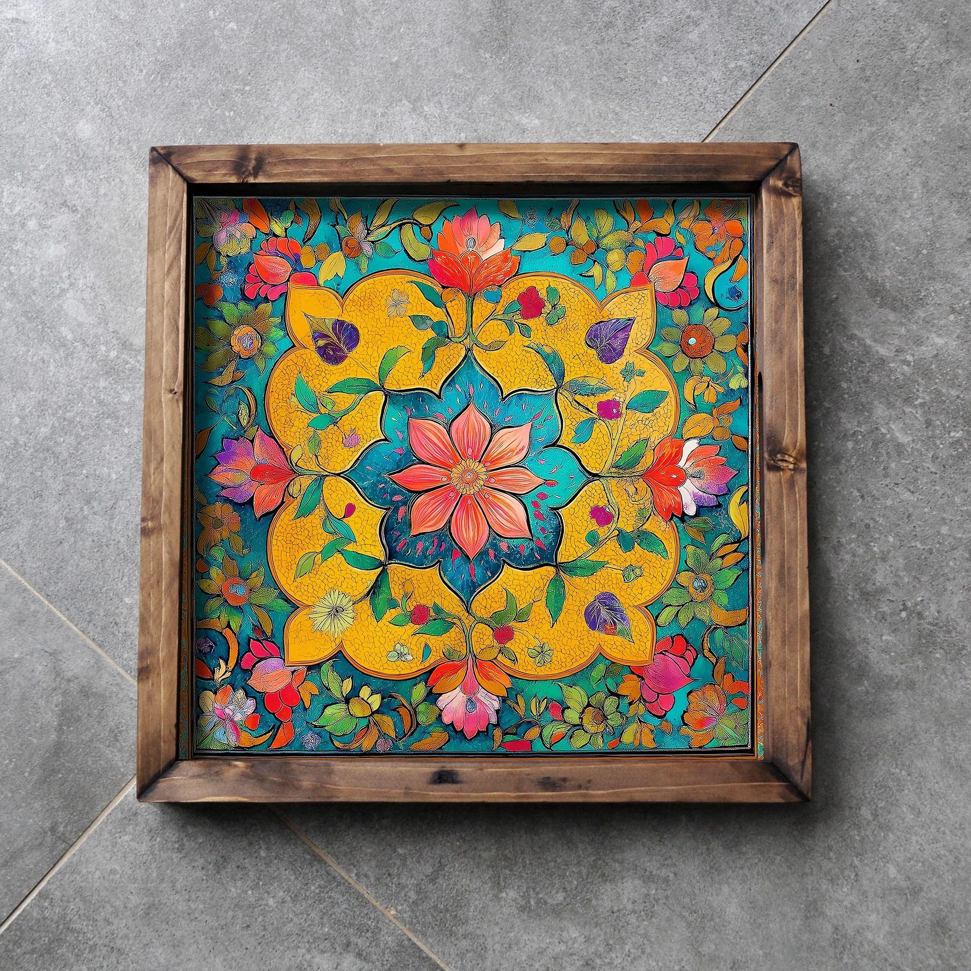 Tabaka druri, shumëngjyrëshe, Evila Originals, REF050, 35x35x4 cm