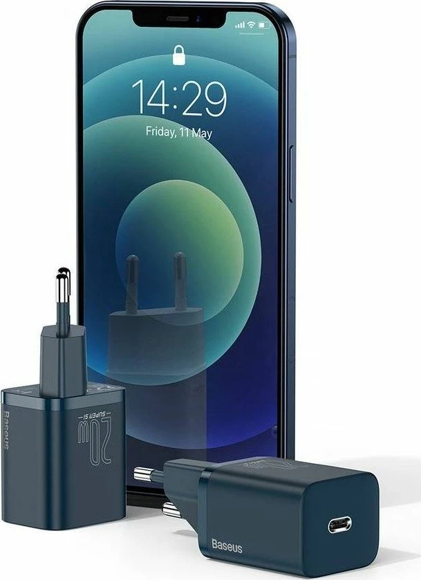 Karikues rrjeti Baseus Super Si BSU2699BLU 1x USB-C 20W/25W PD QC 3.0, kaltër