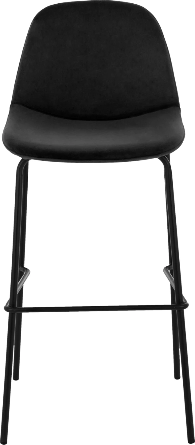 Karrige për bar VINCENT FH8579.14, kadife e zezë, kornizë metalike, 56.5x47x106 cm., set prej 4 copë