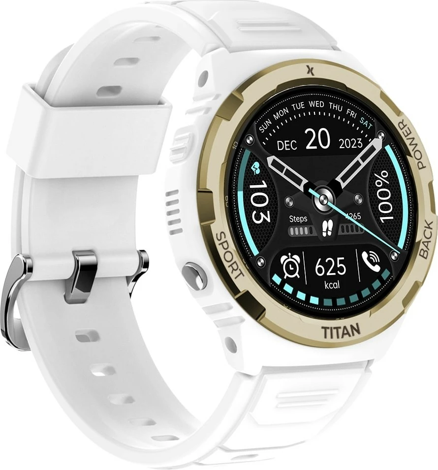 Smartwatch Maxcom FW100 Titan Valkiria, 1.3" AMOLED, Bluetooth, Bardhë