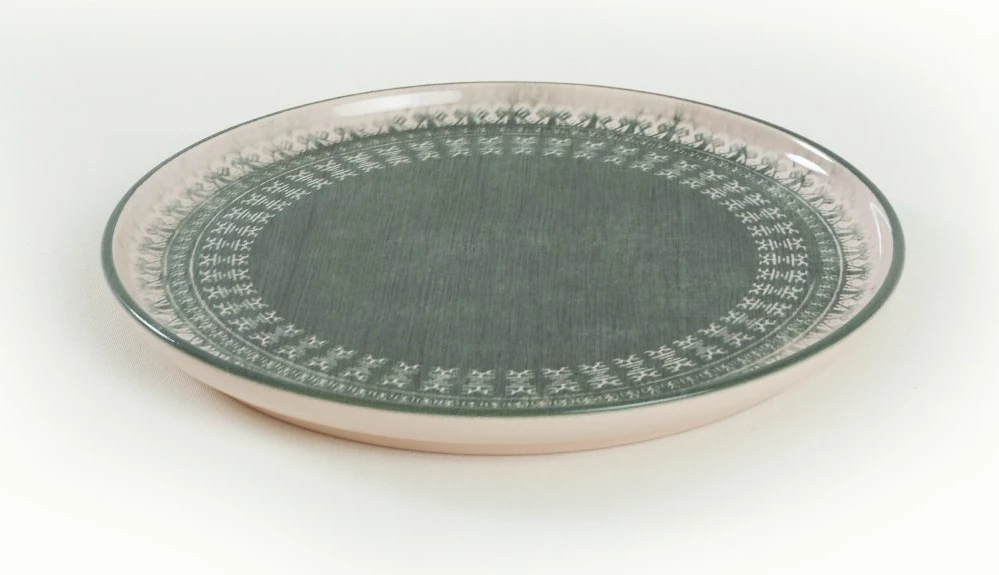 Set enësh për drekë, qeramikë, 24 copë, Hermia Concept, TY039124F030AD80M00MAET000, ngjyrë e gjelbër/krem
