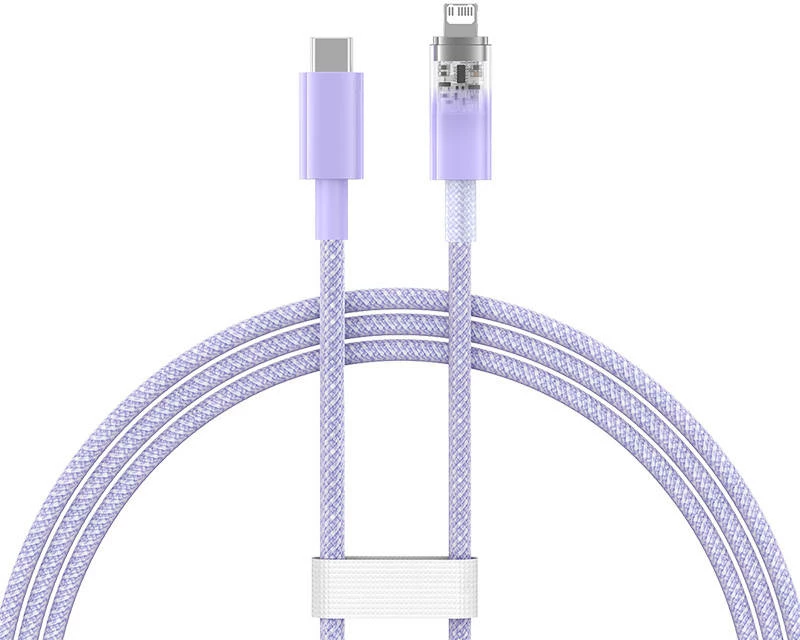 Kabllo karikimi e shpejtë Baseus Explorer Series USB-C në Lightning, 1m, 20W, vjollcë
