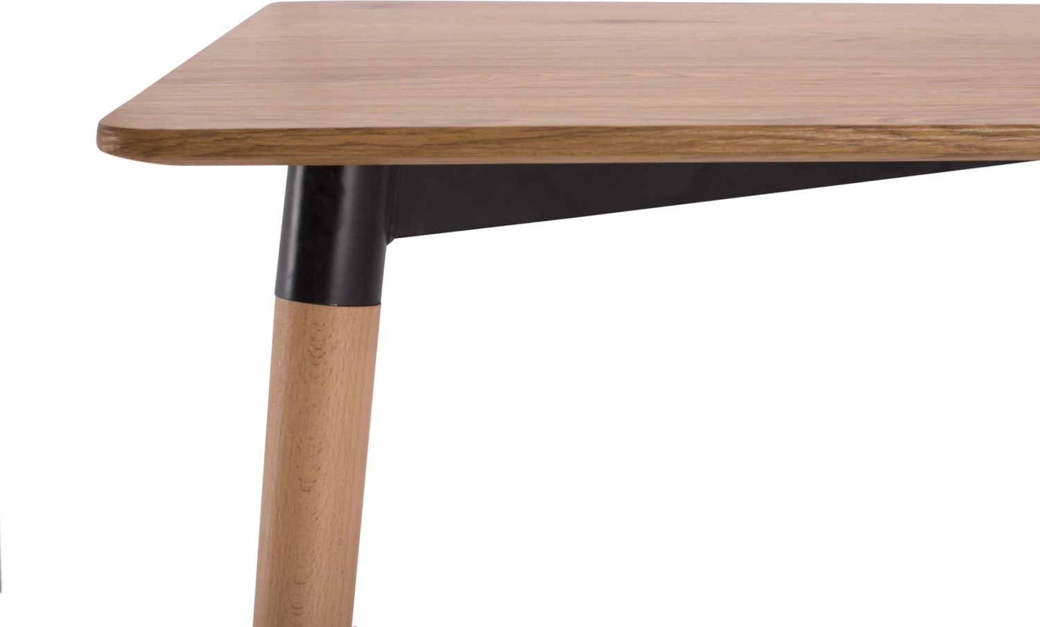 Tavolinë minimaliste për ngrënie, FH008.04, këmbë druri ahu, 120x80x73cm