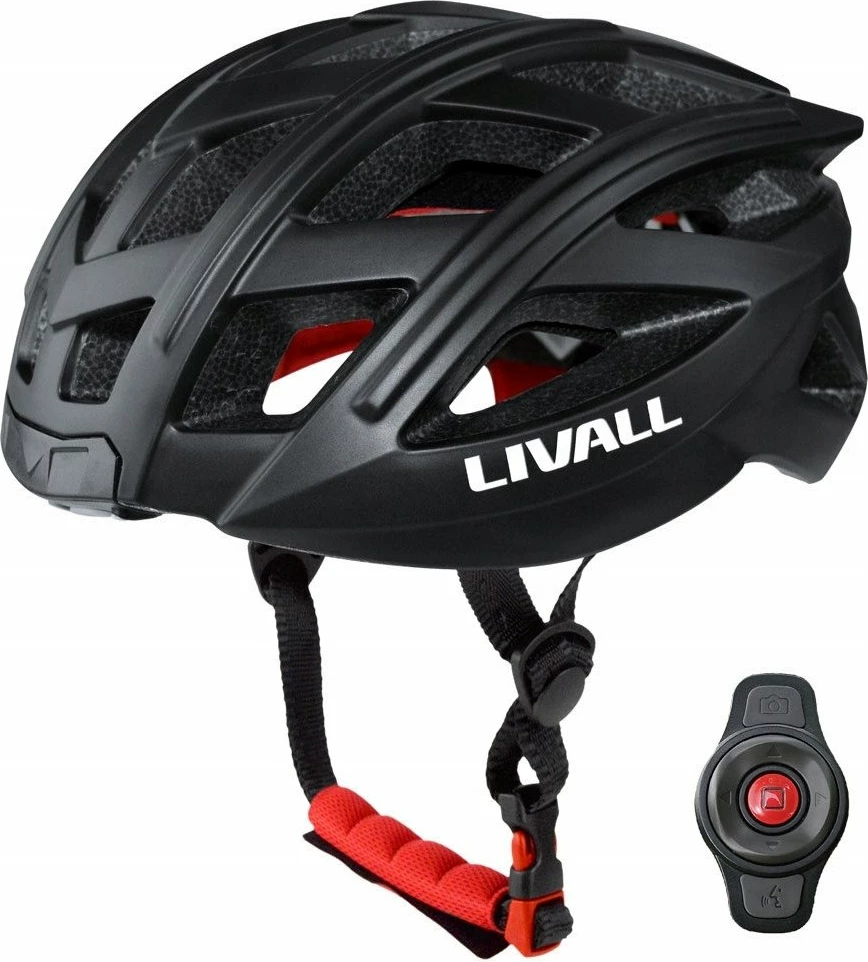 Helmetë biçiklete Bluetooth Livall BH60SE Neo V2 (BH60-U-BLK) 55-61 cm rruge me LED/SOS/Intercom, e zezë, set me telekomandë BR80