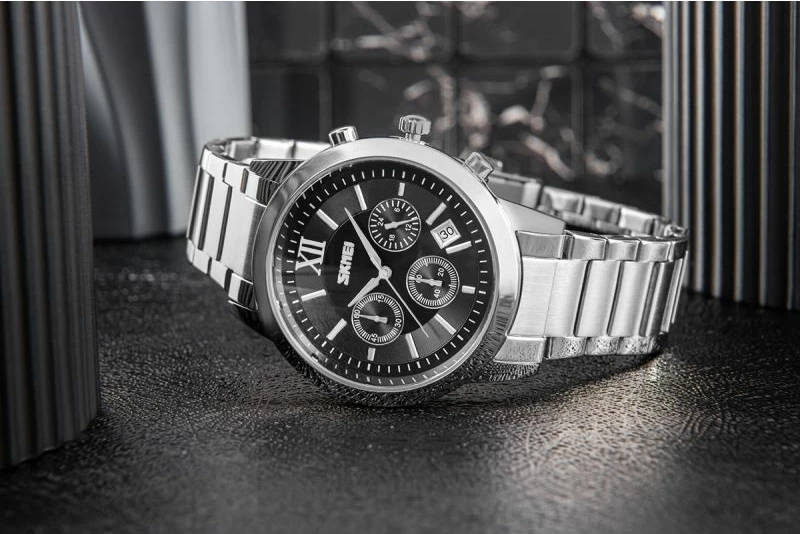 Orë dore për meshkuj Skmei, e zezë