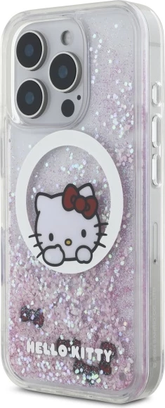 Mbështjellës Hello Kitty Liquid Glitter Sweet Kitty Bows MagSafe për iPhone 16 Pro Max, Bardhë