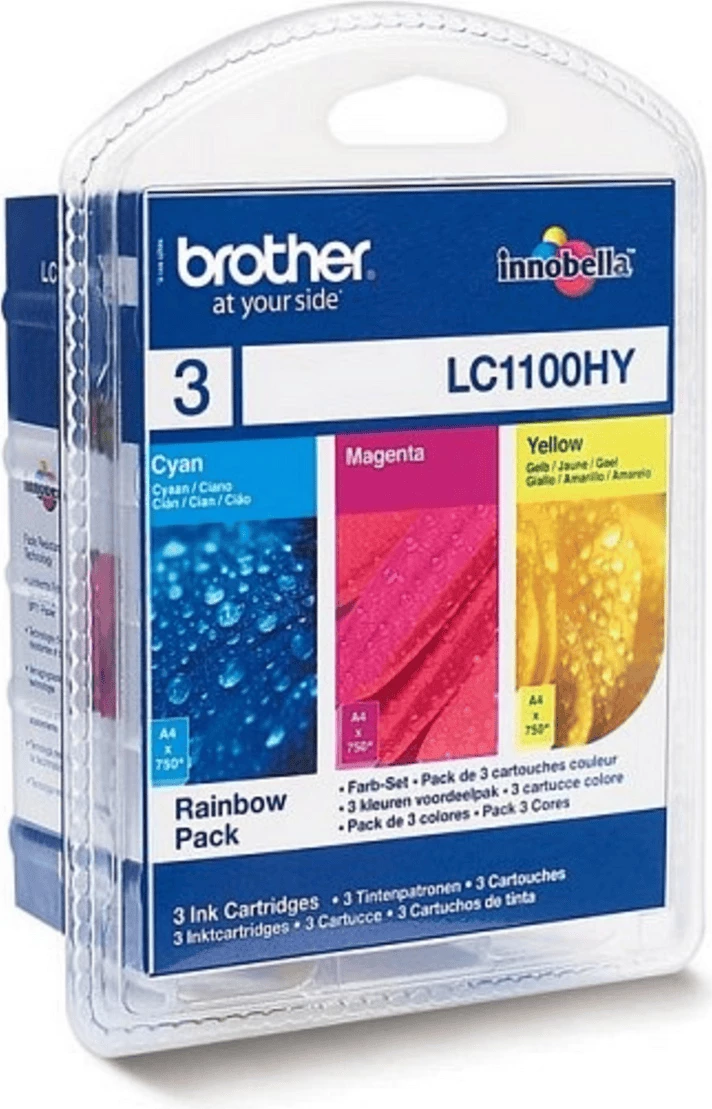 Kartushë bojë, Brother, LC1100HYRBWBP, XL High Yield, cyan magenta yellow, multipack 3 copë