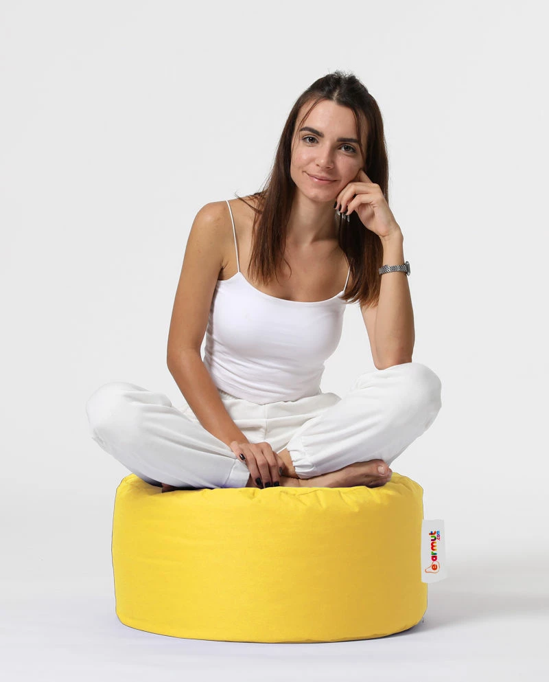 Puf kopshti i rrumbullakët, ngjyrë e verdhë, Atelier del Sofa