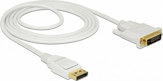 Kabllo DisplayPort në DVI DeLOCK, 2 m, 1080p, i bardhë