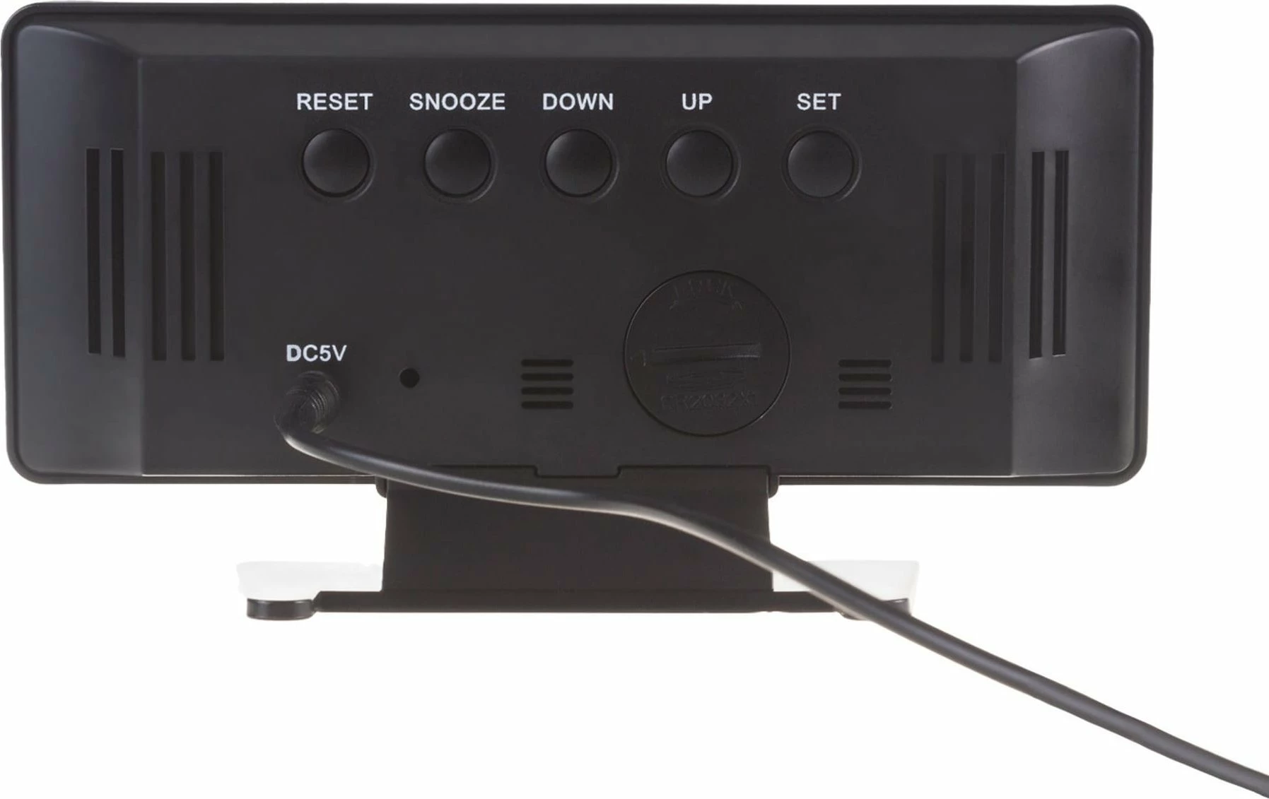 Orë digjitale me alarm GreenBlue GB395, me termometër dhe higrometër, USB-C, e zezë