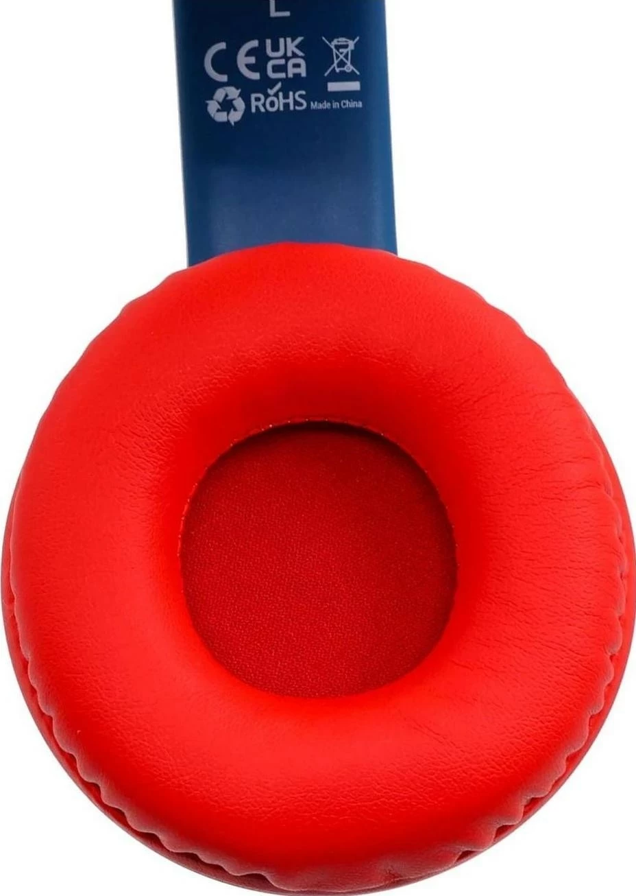 Kufje PowerLocus PLED Kids, Bluetooth + 3.5mm, LED, microSD, me mikrofon, blu/kuqe