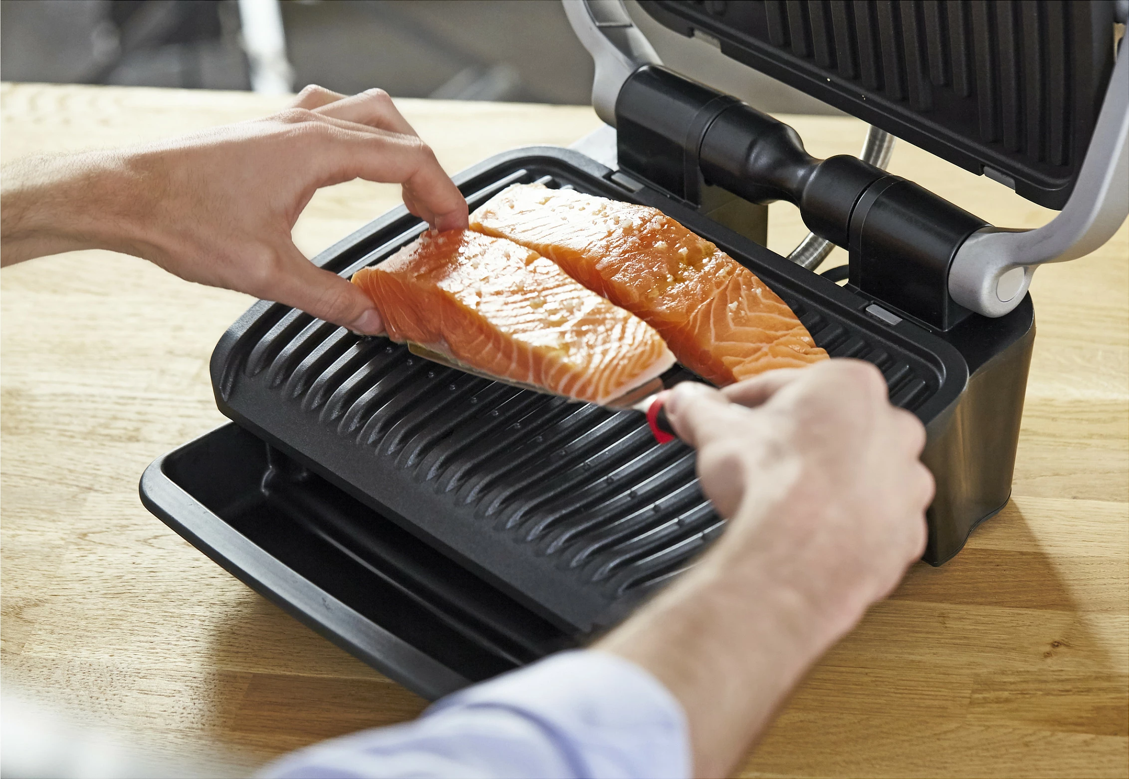 Grill elektrik Tefal OptiGrill Elite GC750D, 2000 W, Touch, 12 programe, e zezë/inoks