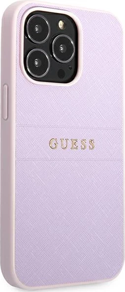 Mbështjellës Guess GUHCP13LPSASBPU për iPhone 13/13 Pro 6.1", Saffiano Hot Stamp & Metal Logo, vjollcë