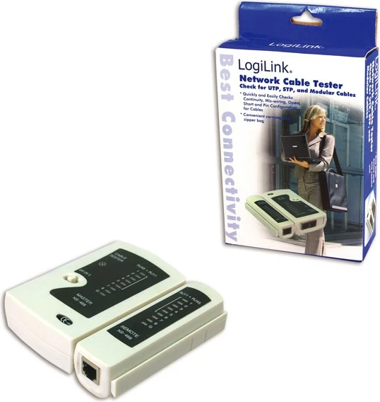 Testues kabllosh LogiLink WZ0010 për RJ11, RJ12, RJ45, i bardhë