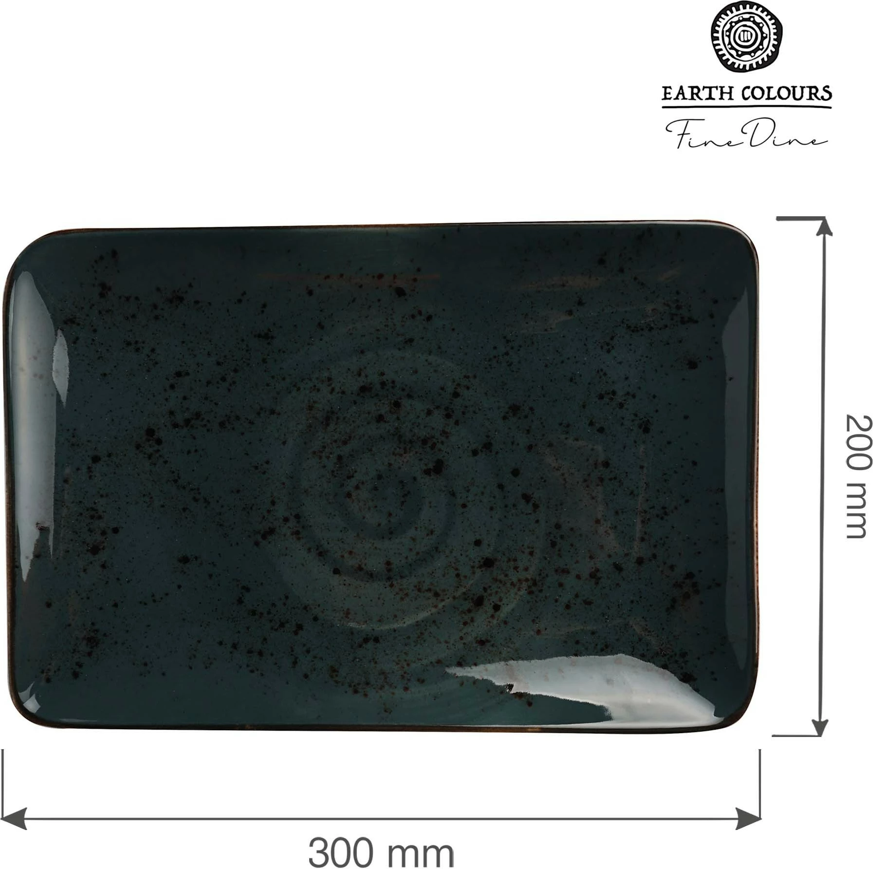 Pjatë drejtkëndore Fine Dine Arando 300x200 mm, set 6 copë, gri