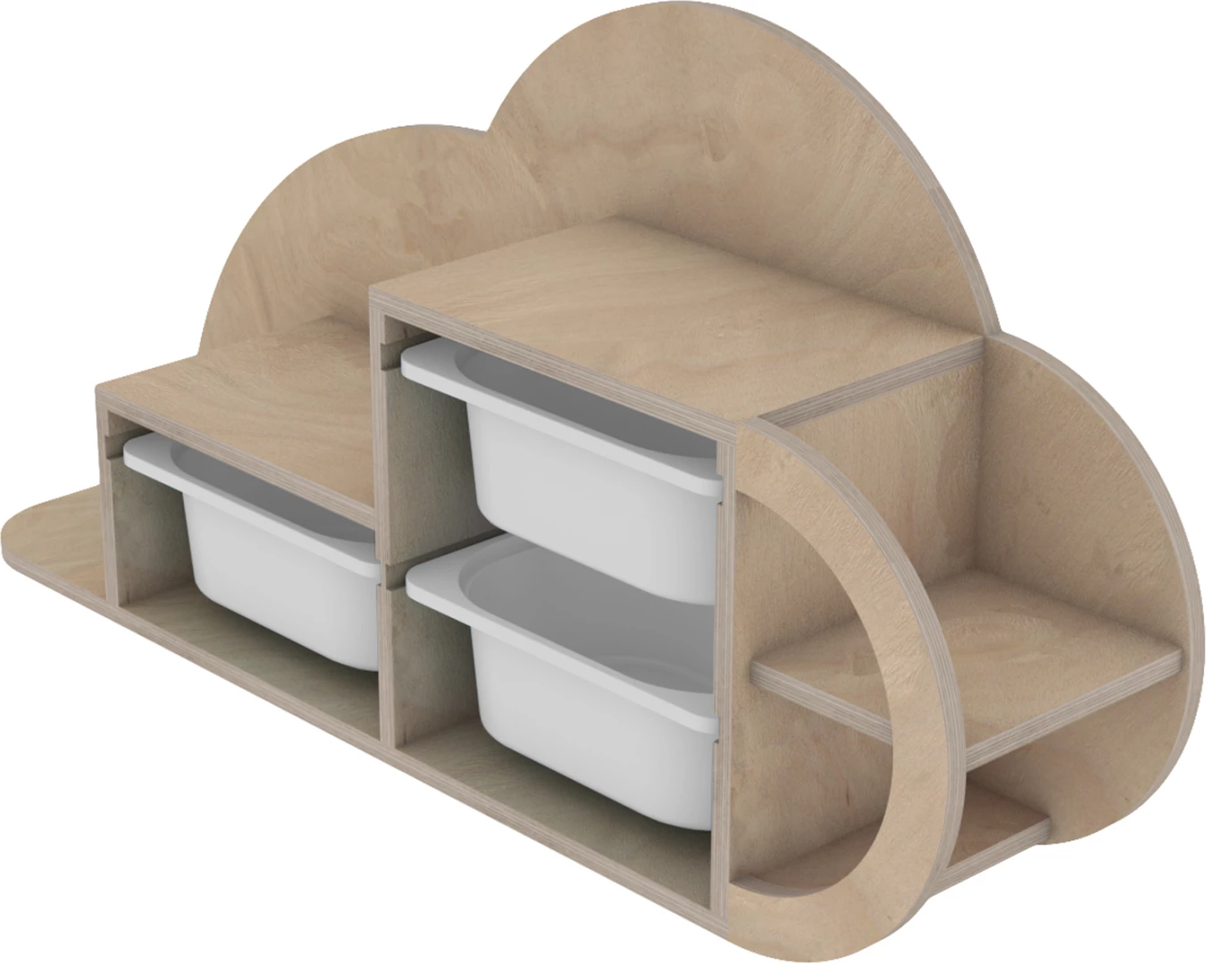 Raft muri COBB FH18227.03 dru thupër ngjyrë natyrale-bardhë e kaltër P.E. sirtarë 98x22,5x48,5H cm