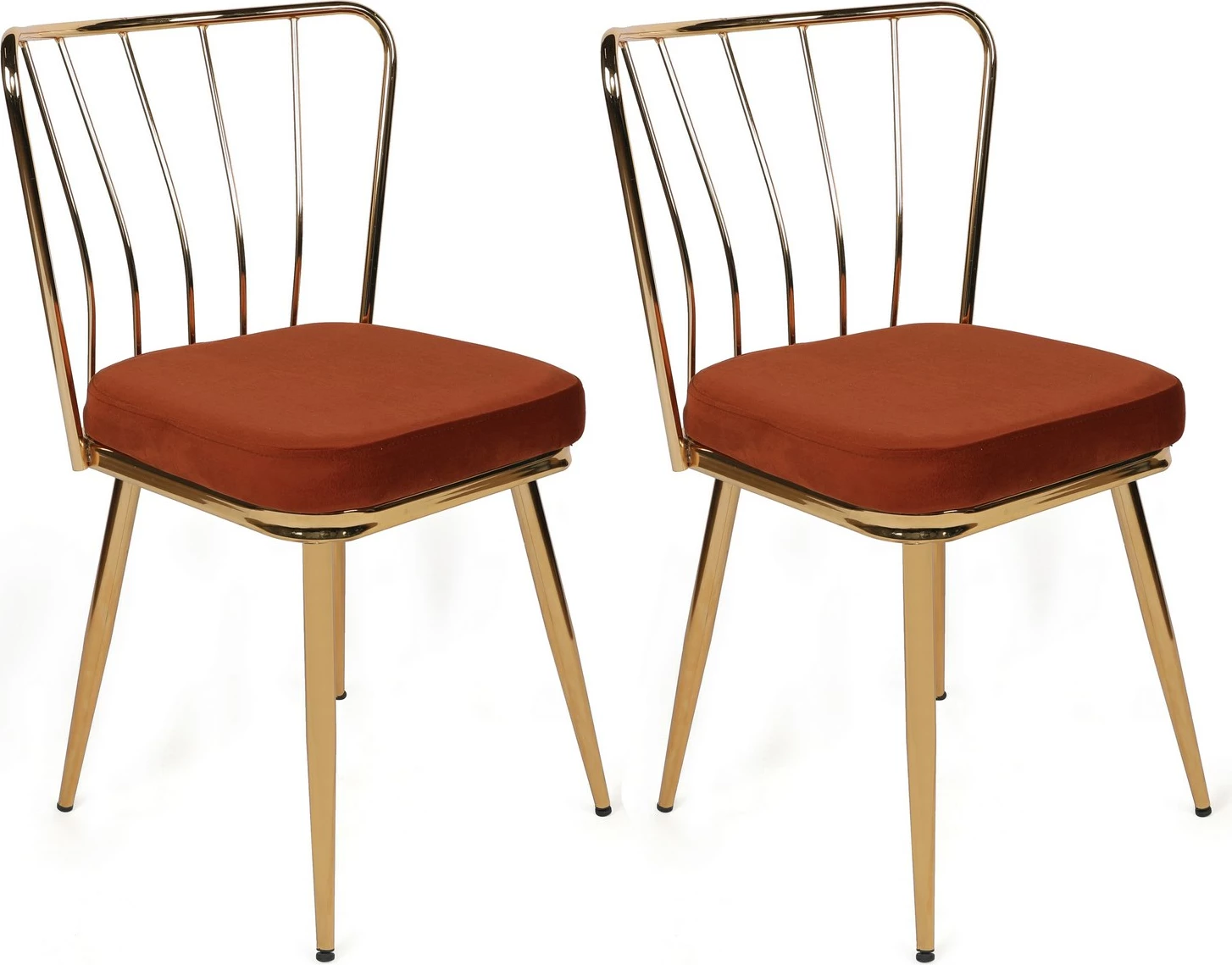 Set karrigash (4 copë), Hanah Home, Yıldız-925 V4, ngjyrë e kuqe tjegulle dhe ari