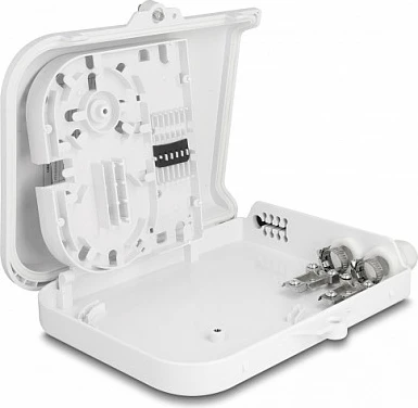 Kuti shpërndarëse fiber optik DeLOCK 8-Port, IP65, për brenda/jashtë, e bardhë