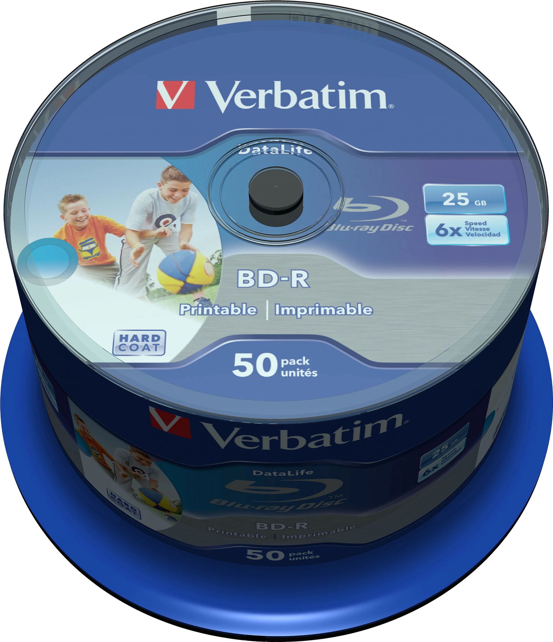 Disqe Blu-ray Verbatim DataLife 43812 BD-R 25GB, printable, 6x, 50 copë (spindle)