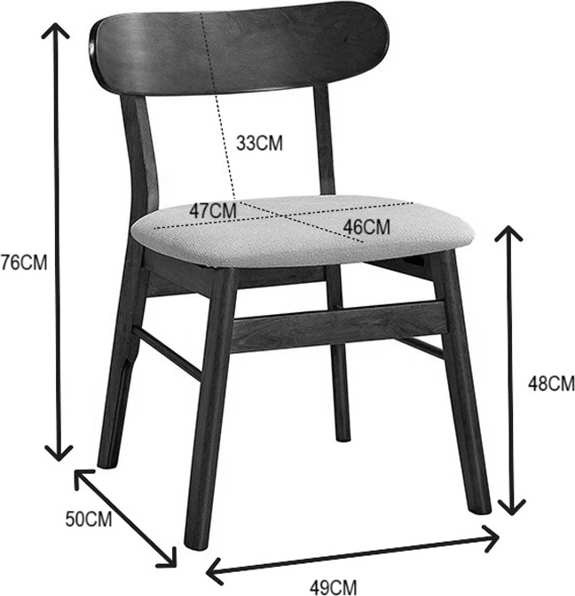 Karrige Cairo prej druri kauçuku, ngjyrë arre-ecru, set 2 copë, 47x47x76cm