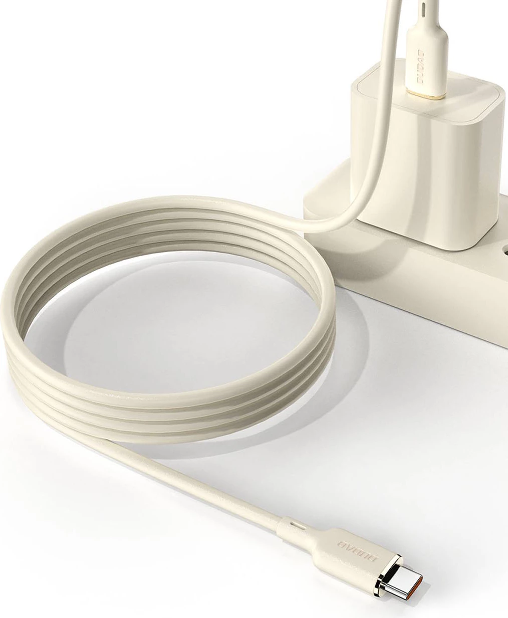 Kabllo USB-C në USB-C Dudao L7SCC, 2m, 100W, silikon, bezhë