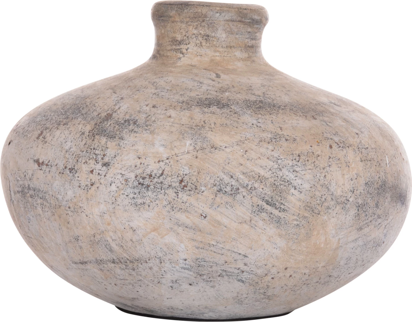 Vazo dekorative tavoline VERMO, terrakotë, ngjyrë ecru, Φ27x18cm