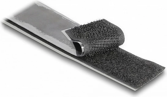 Shirit Velcro ngjitës DeLOCK heavy-duty 15 m x 25 mm, i zi
