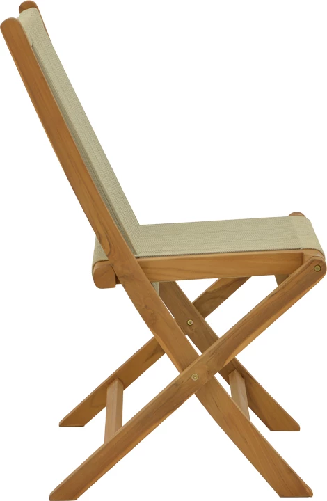 Karrige e palosshme Banou, dru teak dhe litar PE, ngjyrë e zezë, 51.5x58x88cm