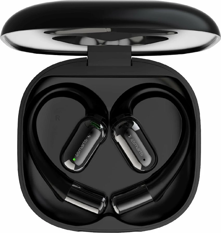 Kufje 4smarts SkyBuds AI Screen, Open-Ear True Wireless, Bluetooth 5.4, 28h, të zeza