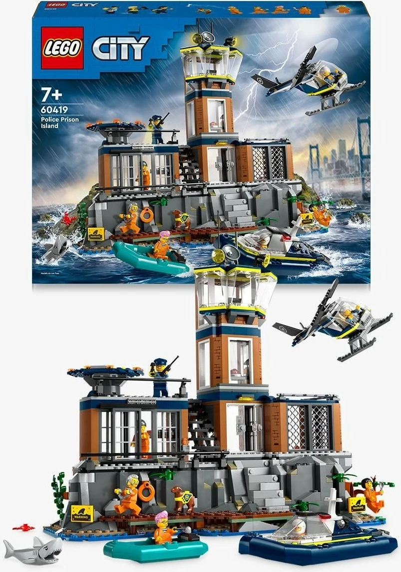 Set ndërtimi LEGO Police Prison Island 60419, 980 pjesë, shumëngjyrësh