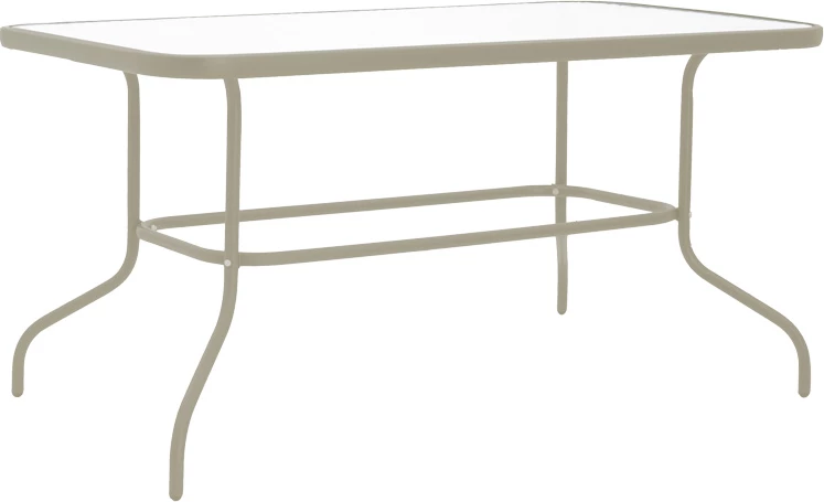 Set tavoline me karrige Valor-Lindaria, 5 pjesë, metal, ngjyrë shampanjë dhe pe rattan, 110x60x70cm