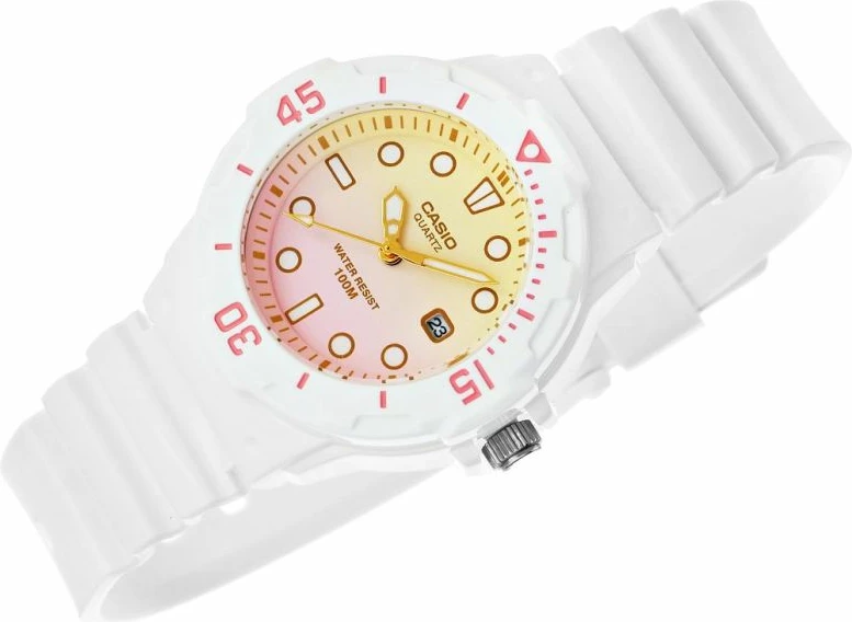 Orë dore Casio për femra, e bardhë