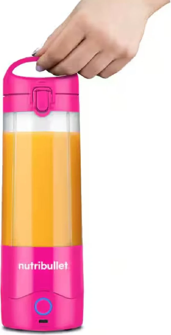 Blender portativ, NutriBullet, NBP003BP, bateri 2000 mAh, gotë 475 ml, rozë