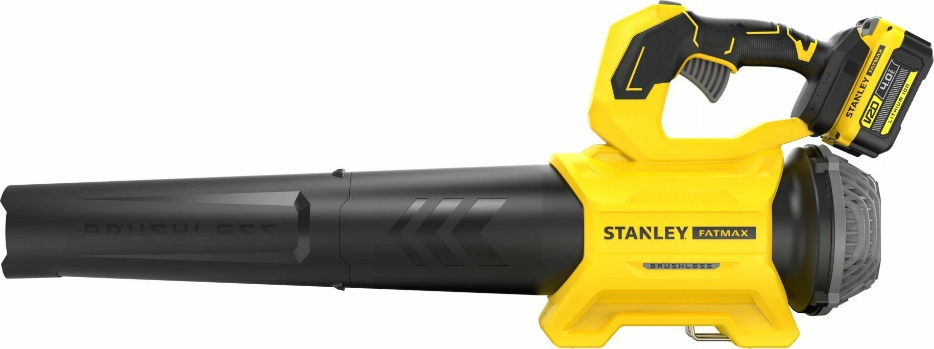 Fryrës gjethe Stanley SFMCBL730M1-QW V20 Gen2 18V 4.0Ah Brushless, set me bateri + karikues, verdhë/zezë
